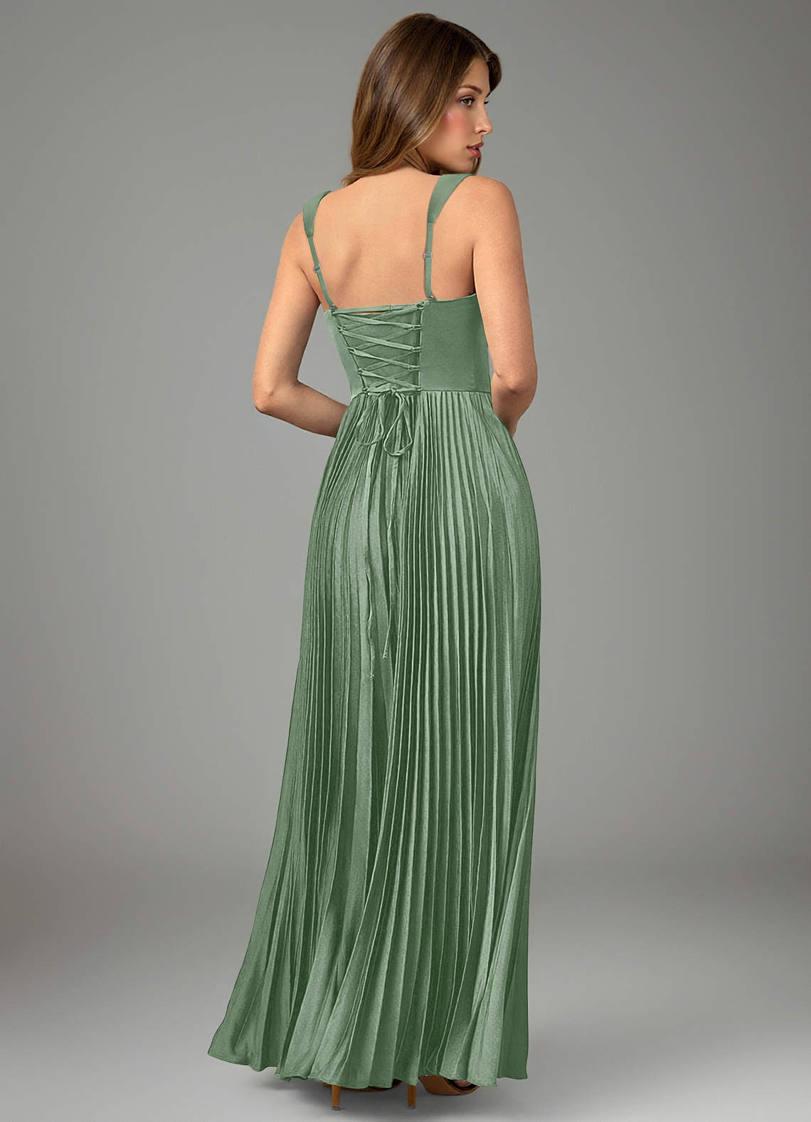 Avenelle A-Line Sweetheart Stretch Satin Bridesmaid Dress in Matcha