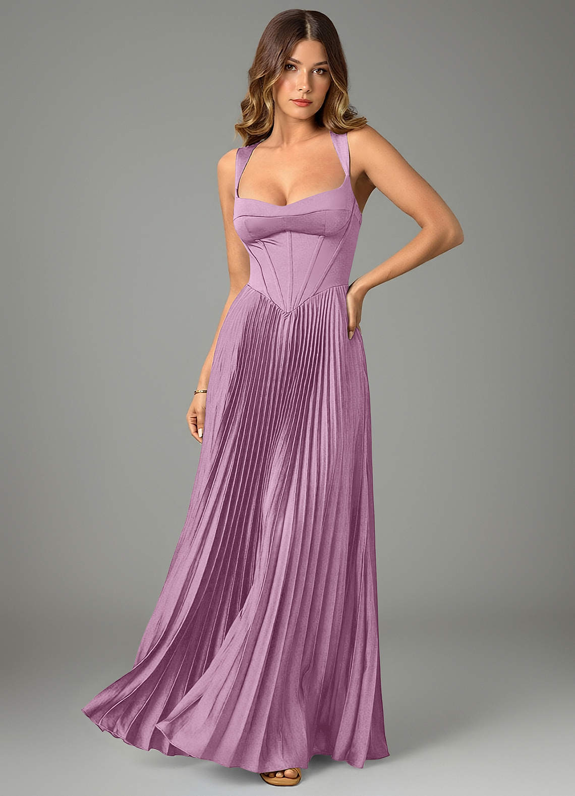 Avenelle A-Line Sweetheart Stretch Satin Bridesmaid Dress in Wisteria