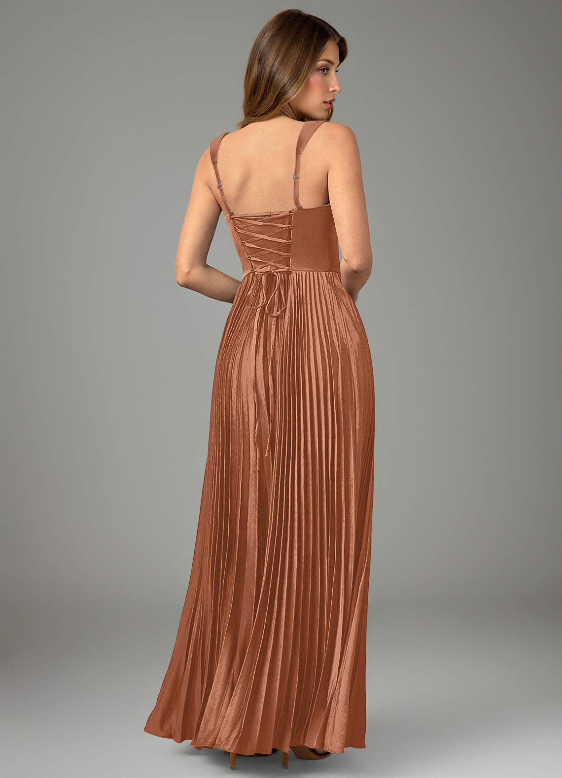 Avenelle A-Line Sweetheart Stretch Satin Bridesmaid Dress in Bronzer