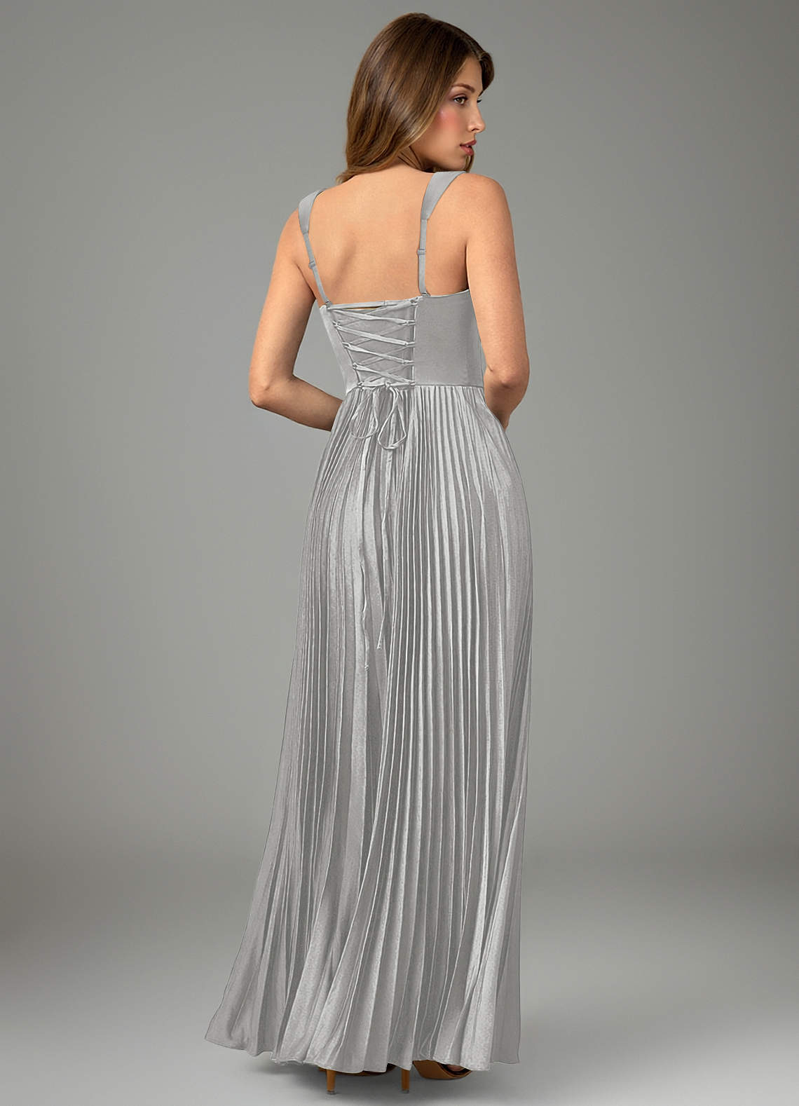 Avenelle A-Line Sweetheart Stretch Satin Bridesmaid Dress in Silver