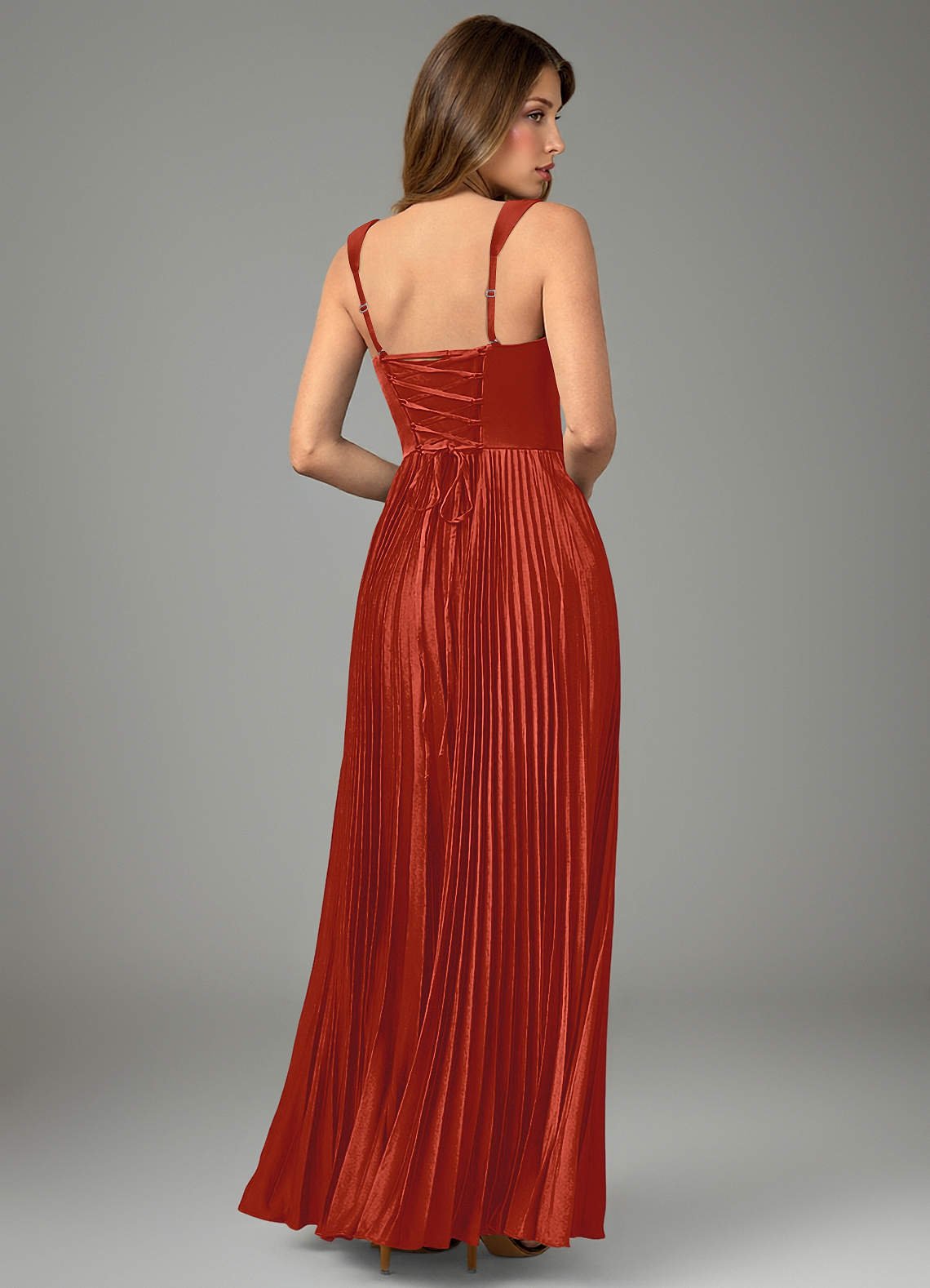 Avenelle A-Line Sweetheart Stretch Satin Bridesmaid Dress in Rust