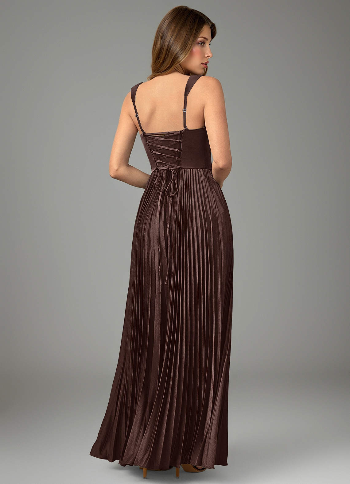 Avenelle A-Line Sweetheart Stretch Satin Bridesmaid Dress in Ganache