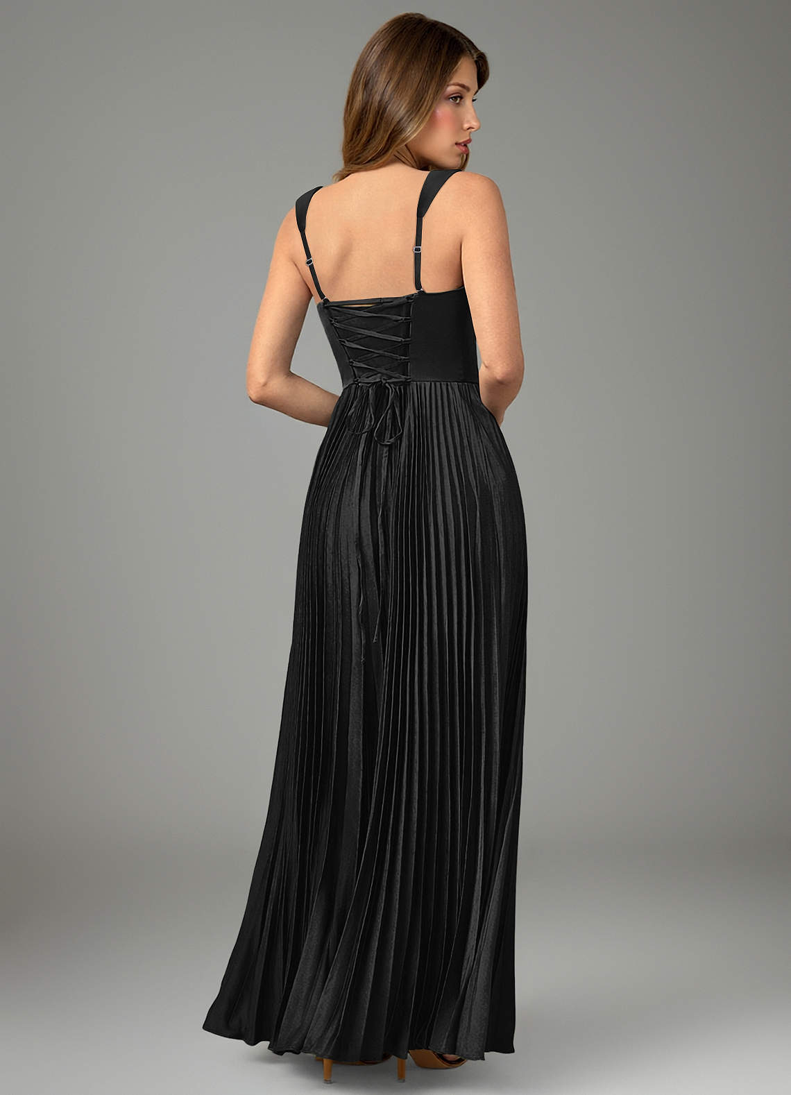 Avenelle A-Line Sweetheart Stretch Satin Bridesmaid Dress in black