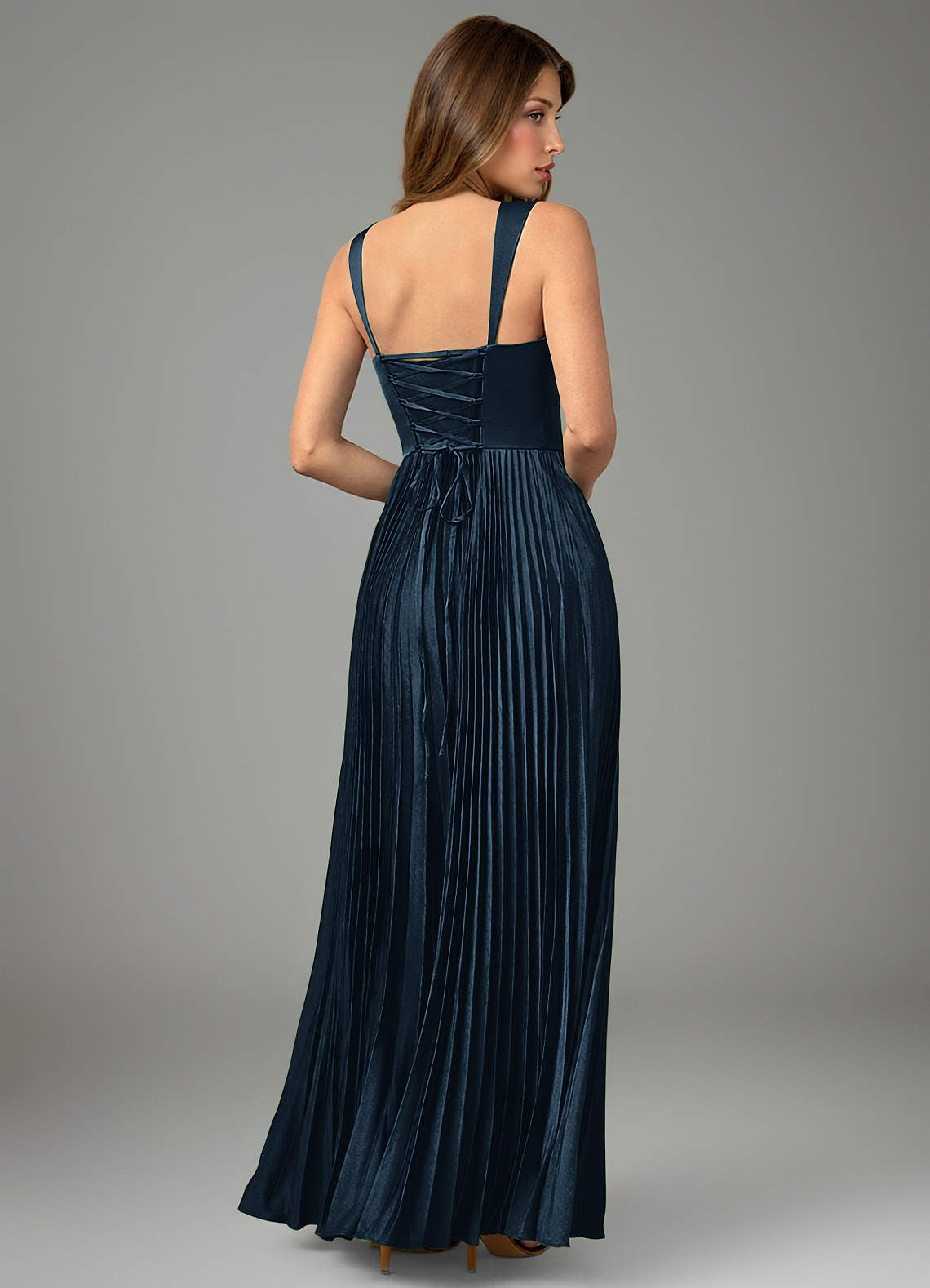Avenelle A-Line Sweetheart Stretch Satin Bridesmaid Dress in Dark Navy