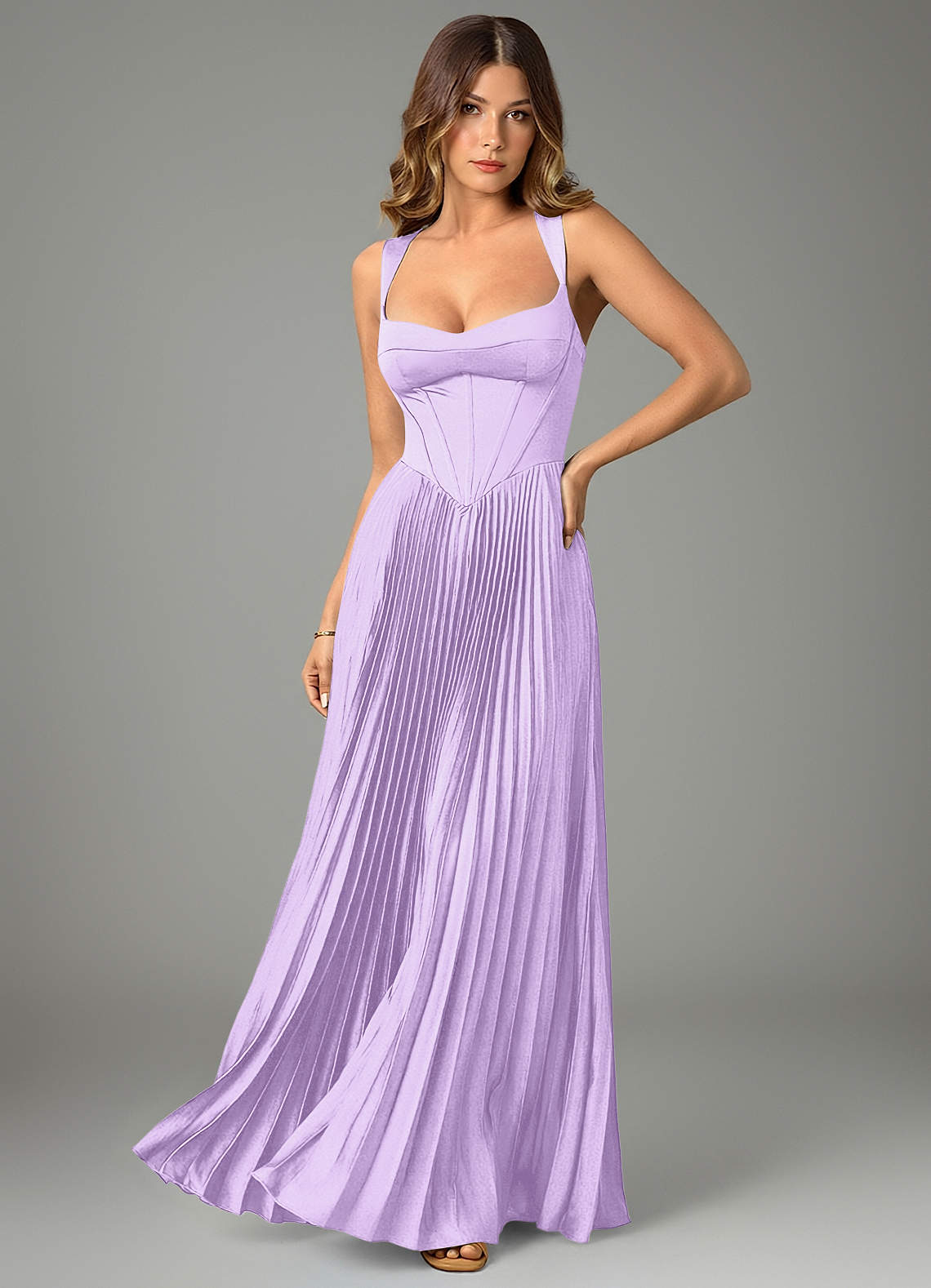 Avenelle A-Line Sweetheart Stretch Satin Bridesmaid Dress in Lilac