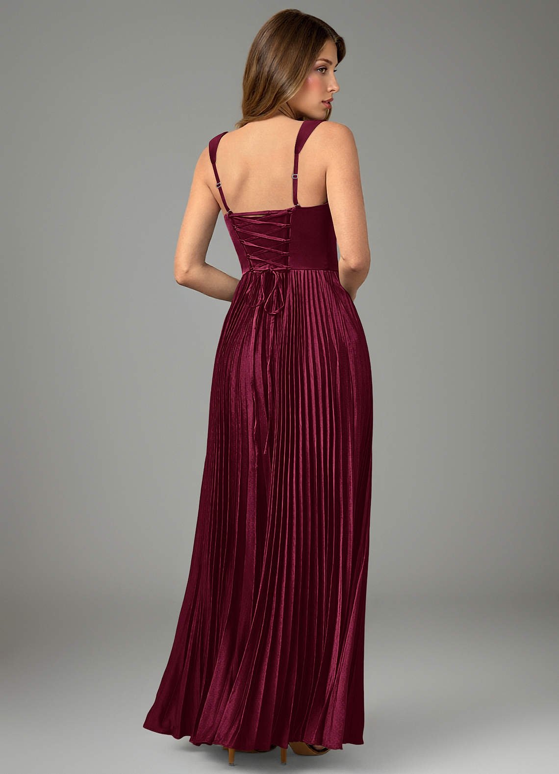 Avenelle A-Line Sweetheart Stretch Satin Bridesmaid Dress in Burgundy