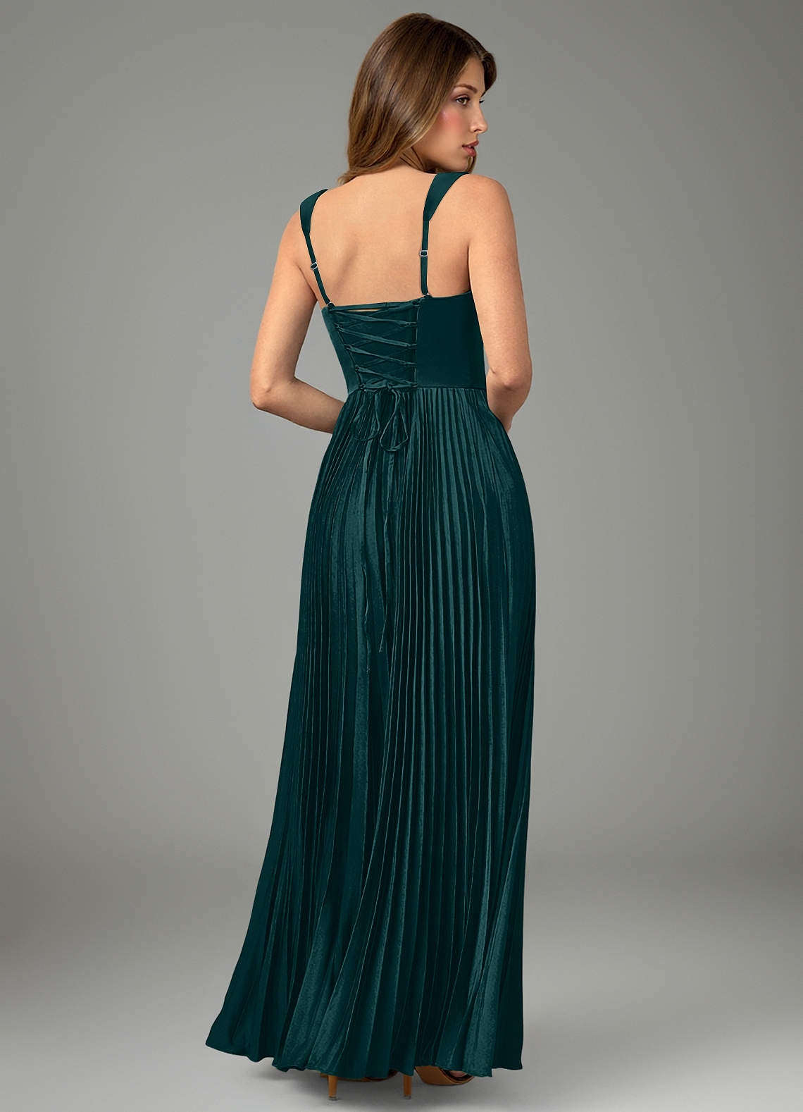 Avenelle A-Line Sweetheart Stretch Satin Bridesmaid Dress in Pine