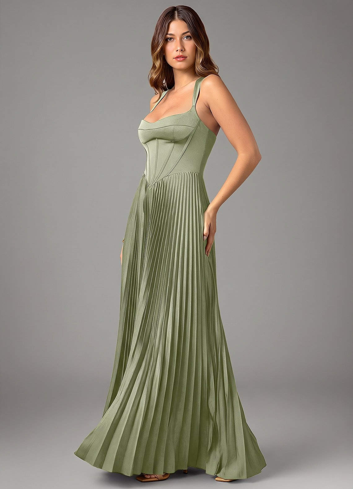 Avenelle A-Line Sweetheart Stretch Satin Bridesmaid Dress in Pistachio