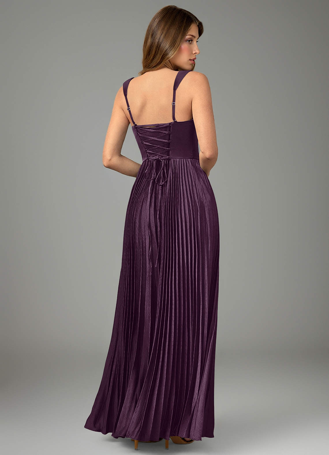 Avenelle A-Line Sweetheart Stretch Satin Bridesmaid Dress in Plum