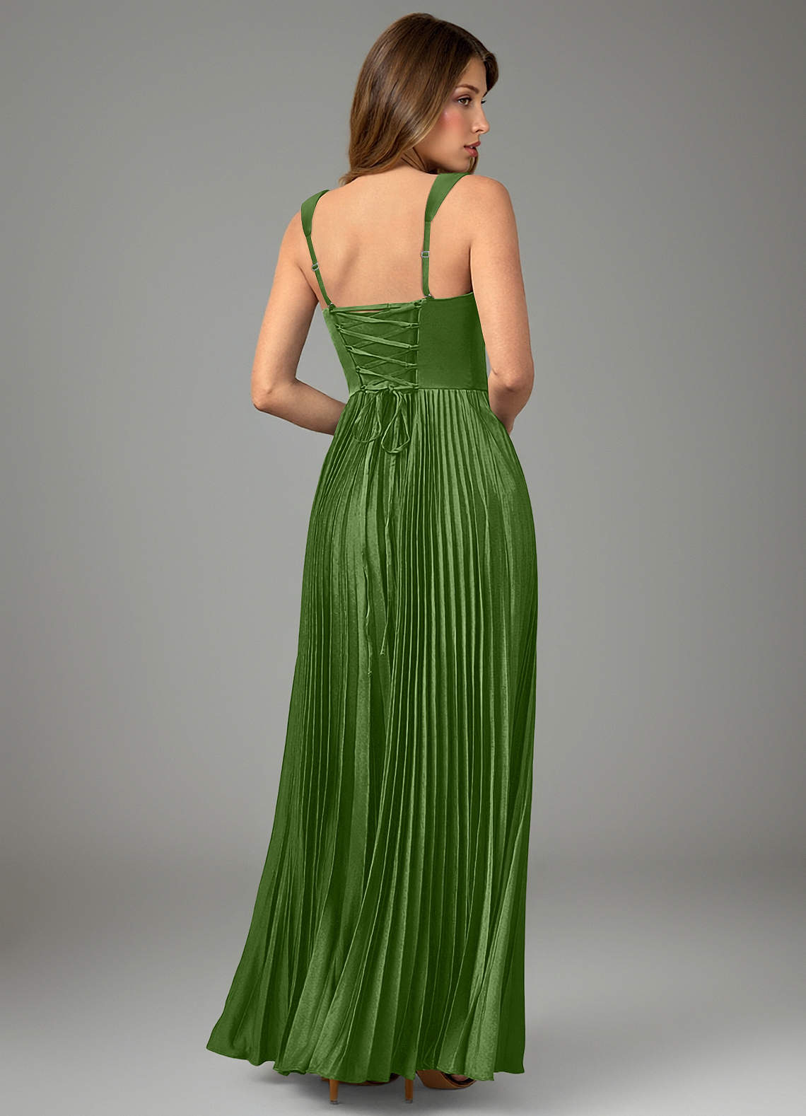 Avenelle A-Line Sweetheart Stretch Satin Bridesmaid Dress in Basil