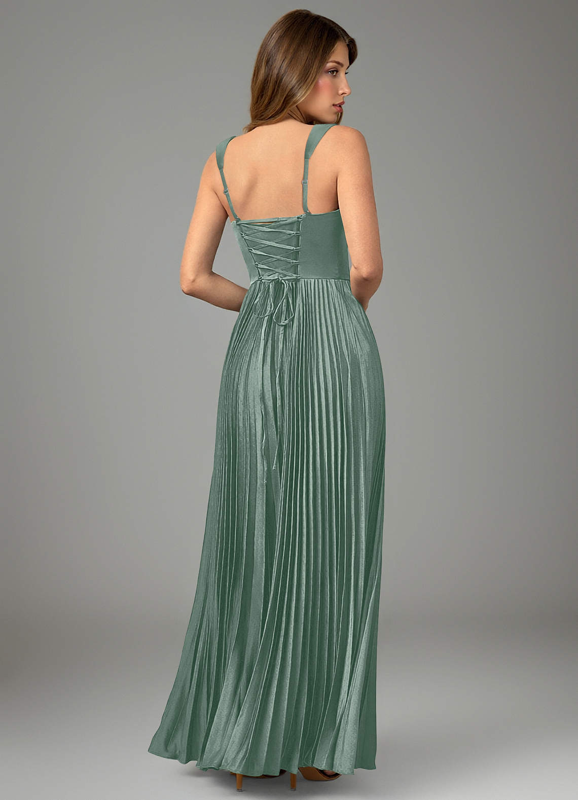 Avenelle A-Line Sweetheart Stretch Satin Bridesmaid Dress in Silver Sage