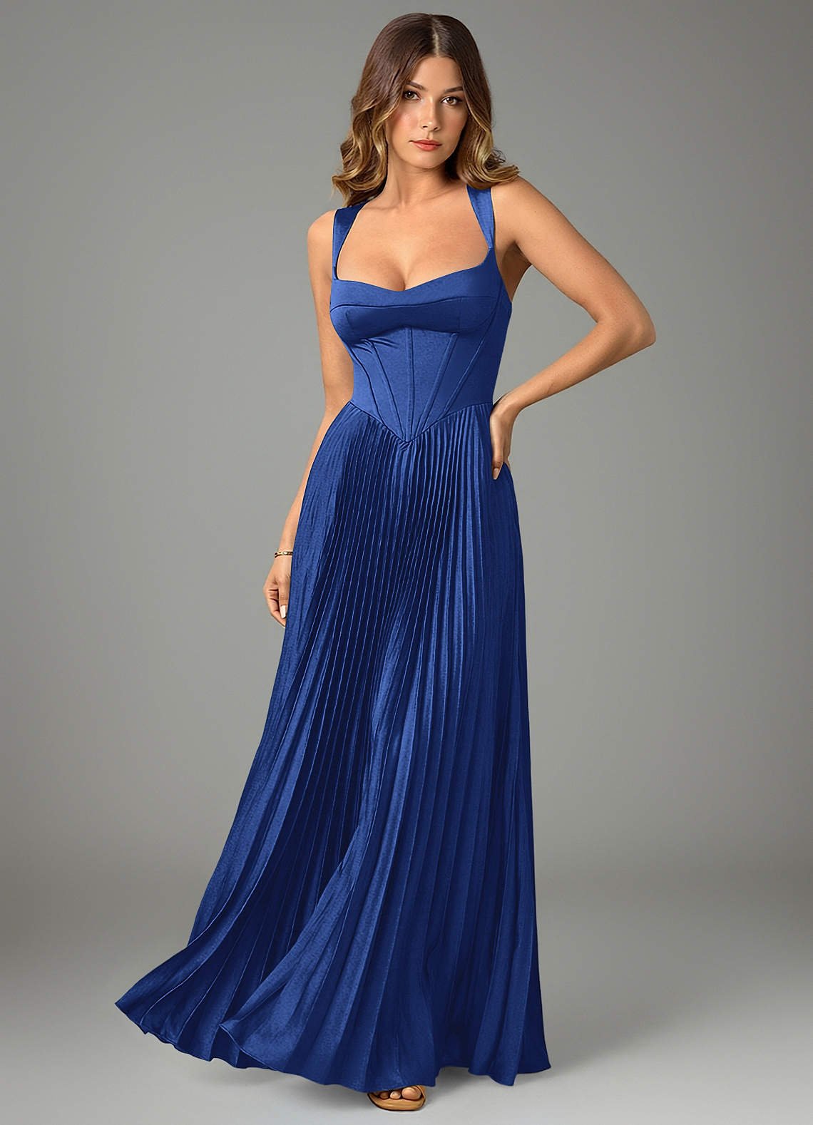 Avenelle A-Line Sweetheart Stretch Satin Bridesmaid Dress in Royal Blue