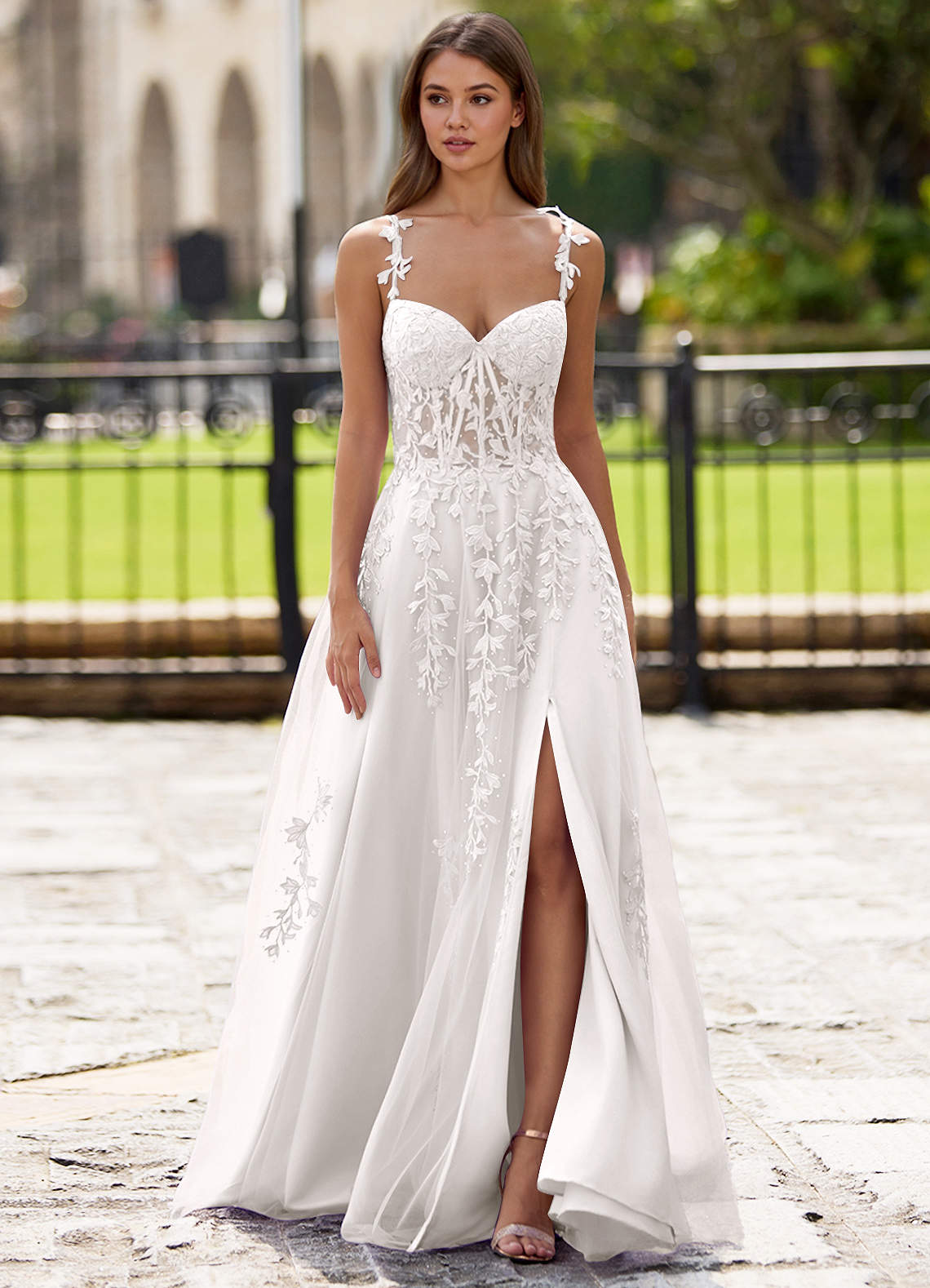 Dreamscape A-Line Sweetheart Lace Tulle Prom Dress in black