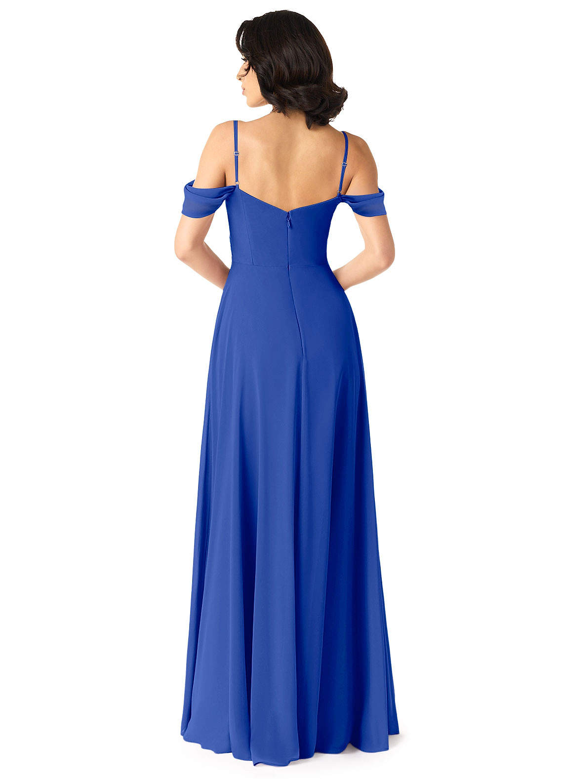 Tancie A-Line Off-the-Shoulder Chiffon Bridesmaid Dress in Royal Blue