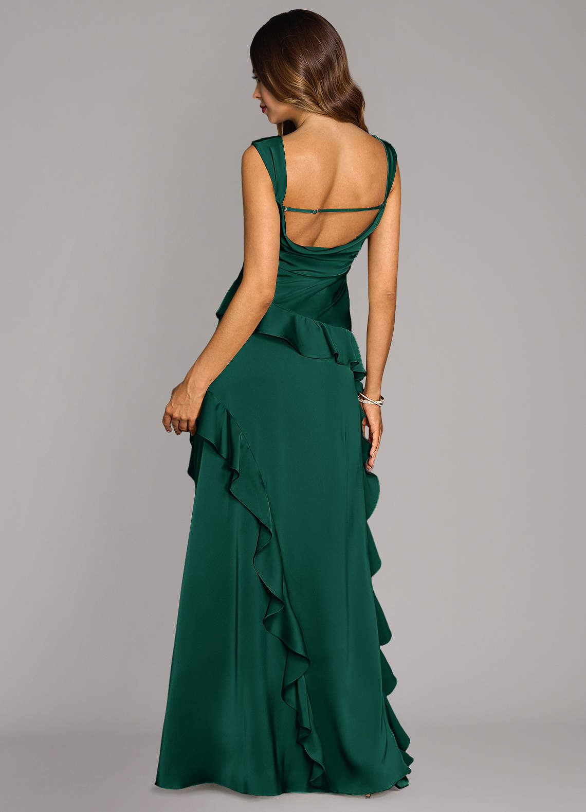 Sloane A-Line Sweetheart Stretch Satin Bridesmaid Dress in Emerald