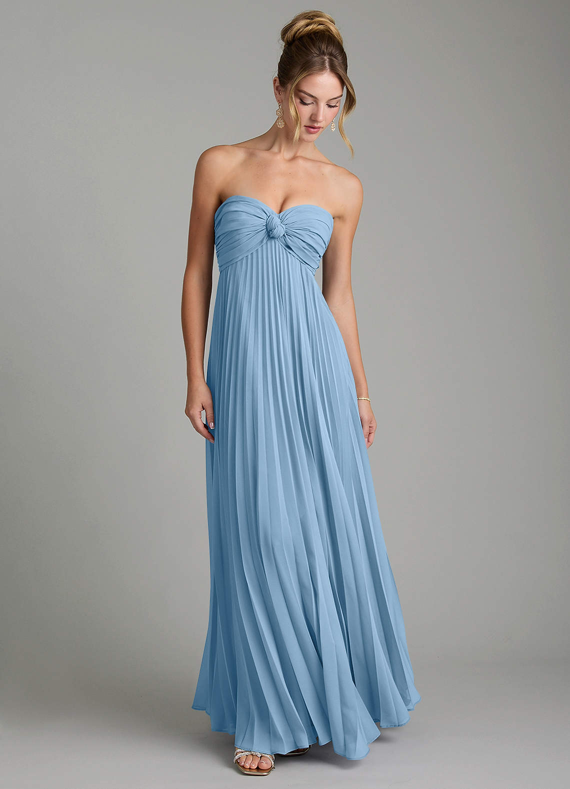 Tempest A-Line Sweetheart Chiffon Bridesmaid Dress in Steel Blue