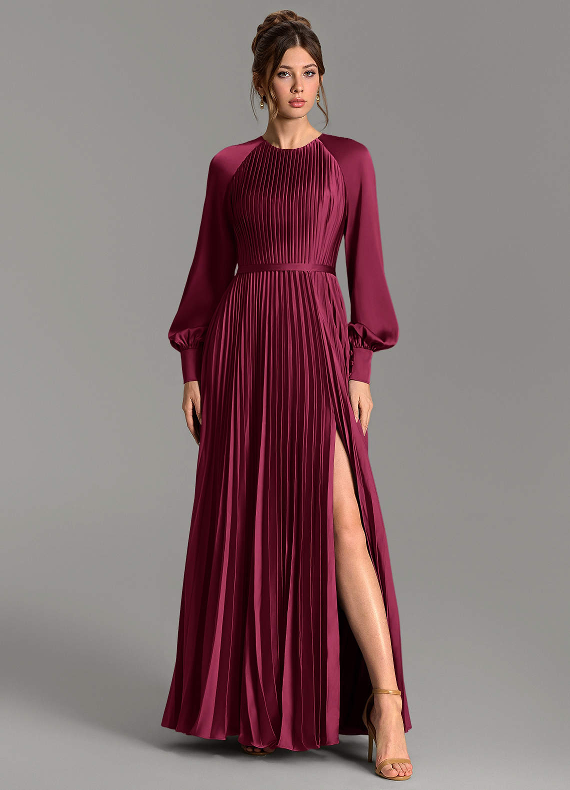 Grayson A-Line Scoop-Neck Stretch Satin Bridesmaid Dress