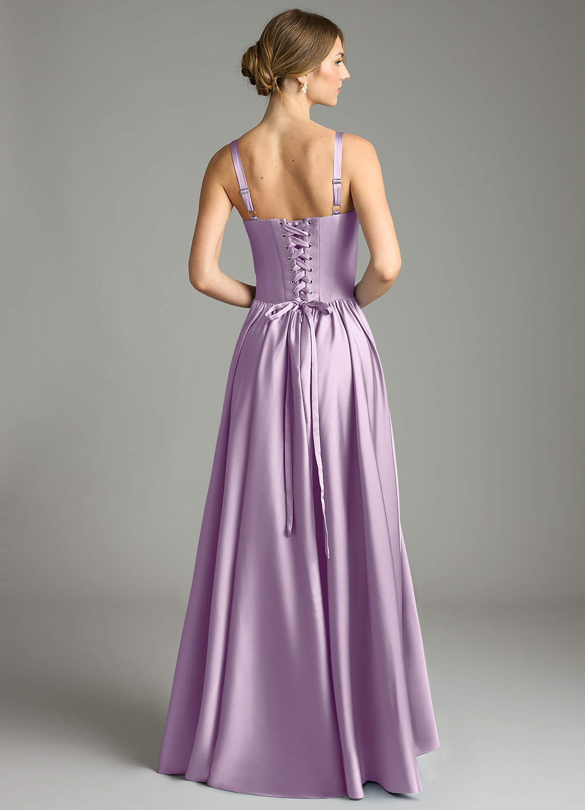 Evadina A-Line Sweetheart Stretch Satin Bridesmaid Dress in Frosted Lilac