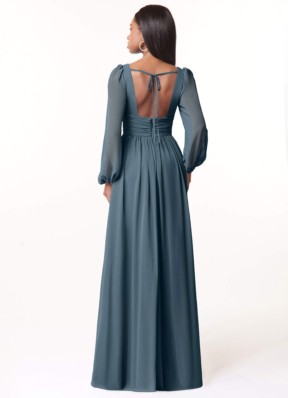 Norah A-Line V-Neck Chiffon Bridesmaid Dress in Twilight