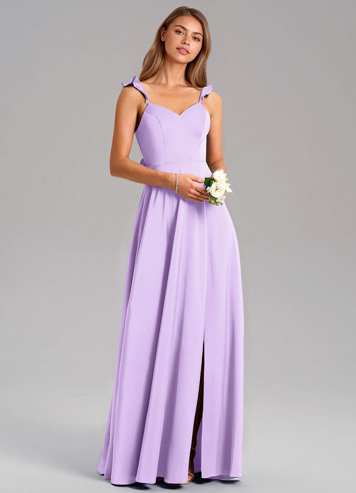 Everett A-Line V-Neck Chiffon Bridesmaid Dress in Lilac
