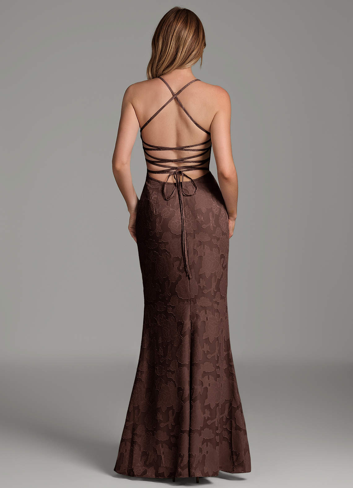 Dara Mermaid Sweetheart Floral Burnout Bridesmaid Dress in Ganache
