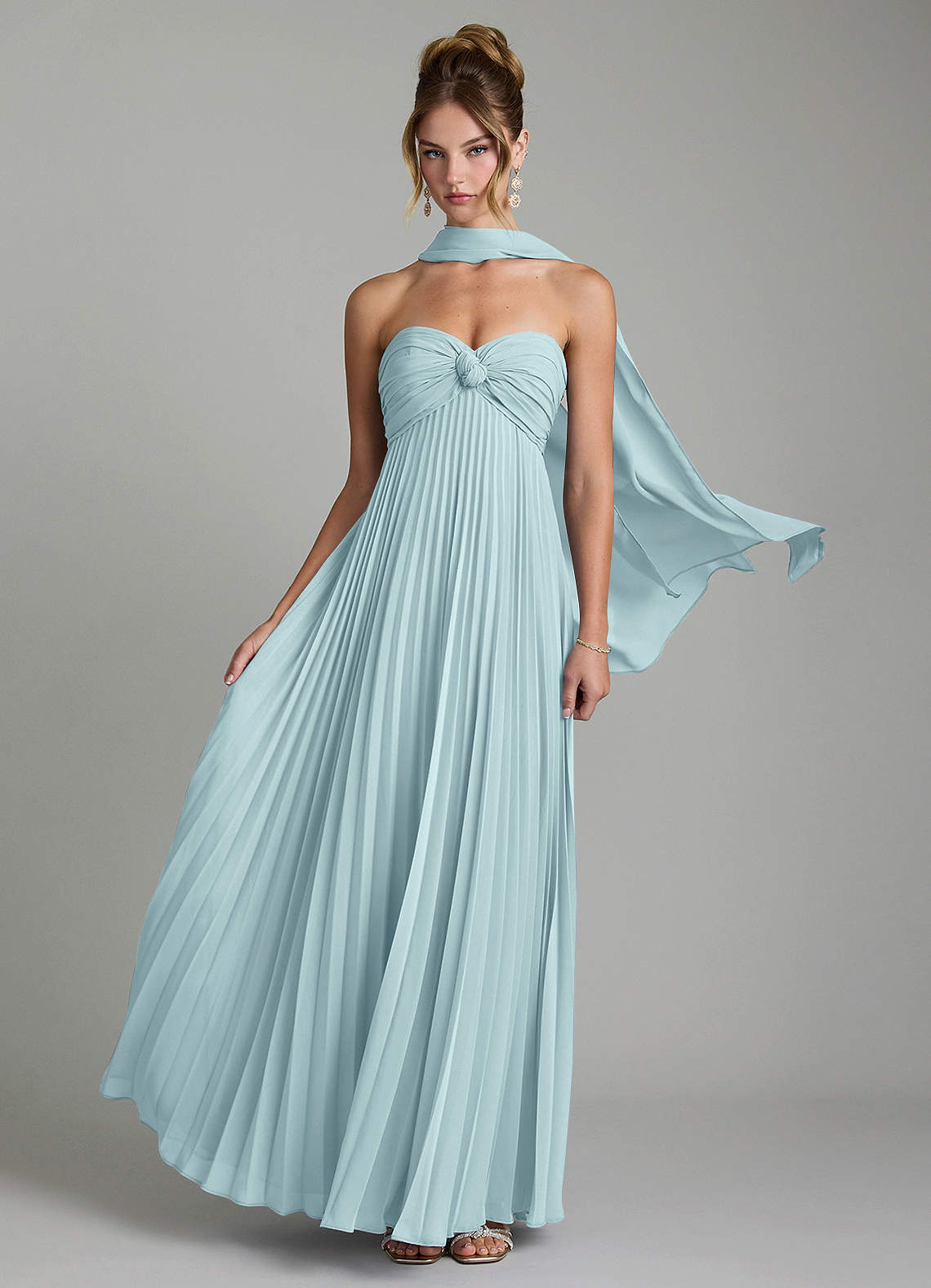 Tempest A-Line Sweetheart Chiffon Bridesmaid Dress in Sea Glass