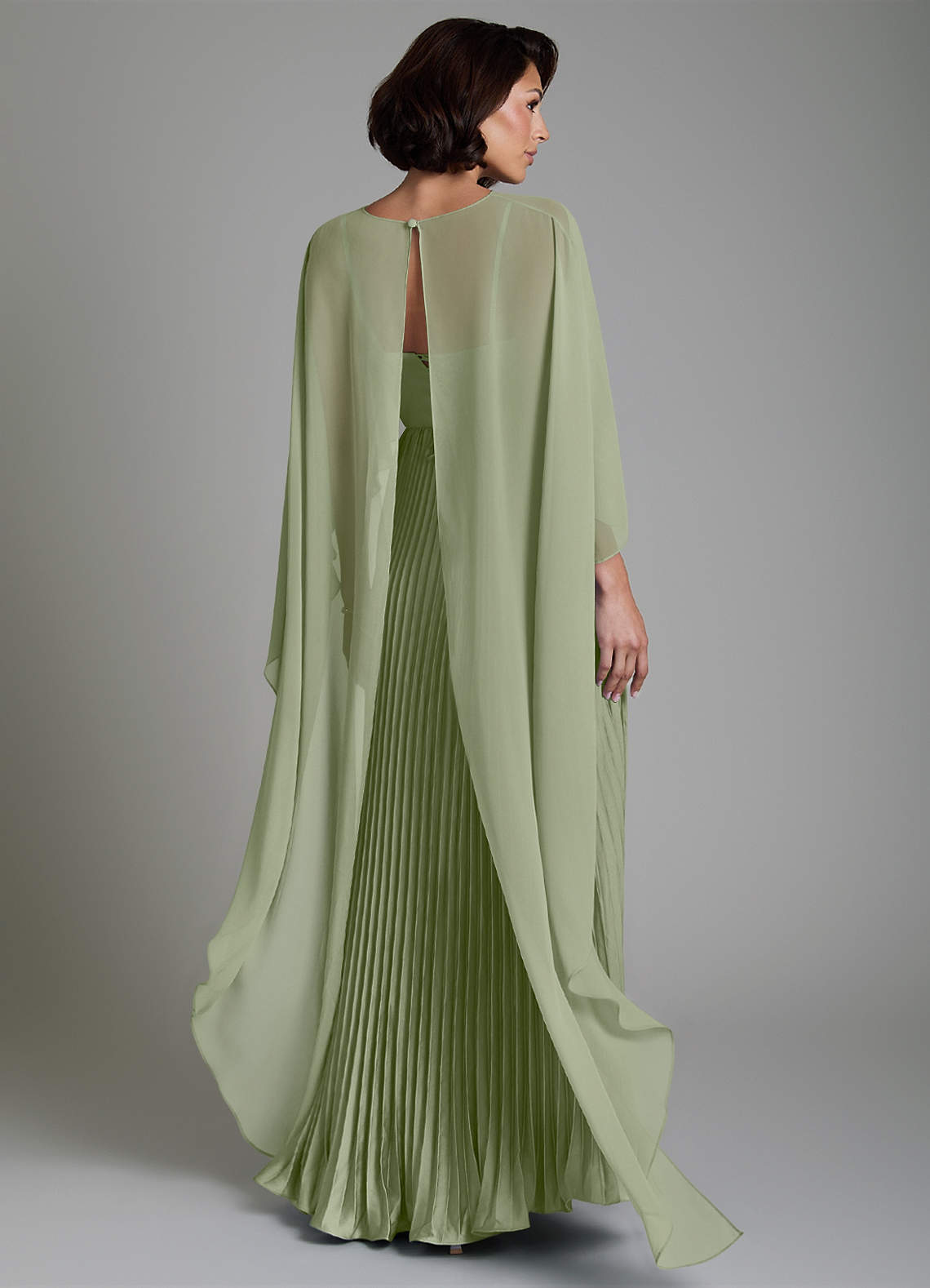 Micah A-Line Sweetheart Stretch Satin and Chiffon Bridesmaid Dress in Pistachio