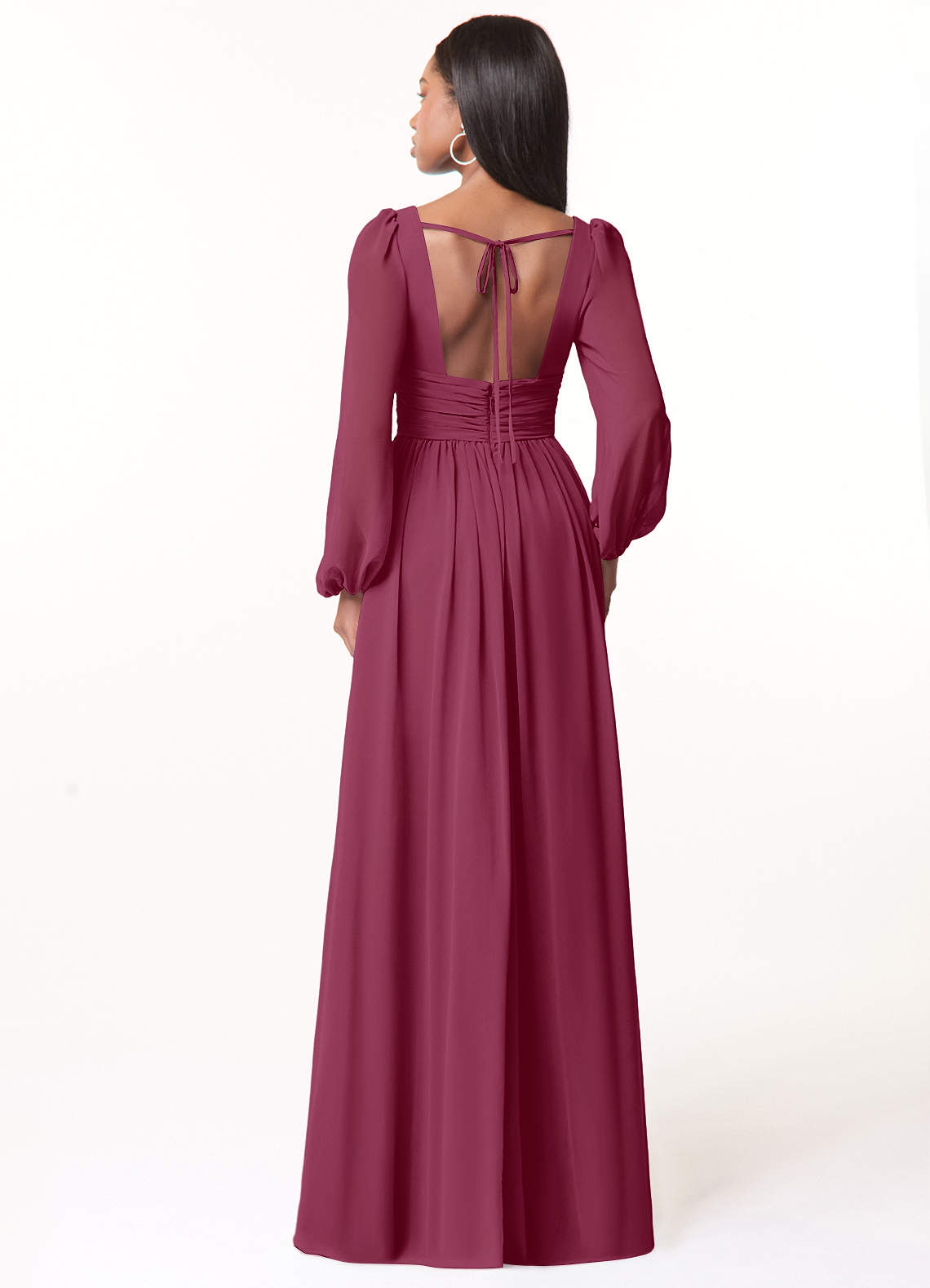Norah A-Line V-Neck Chiffon Bridesmaid Dress in Mulberry