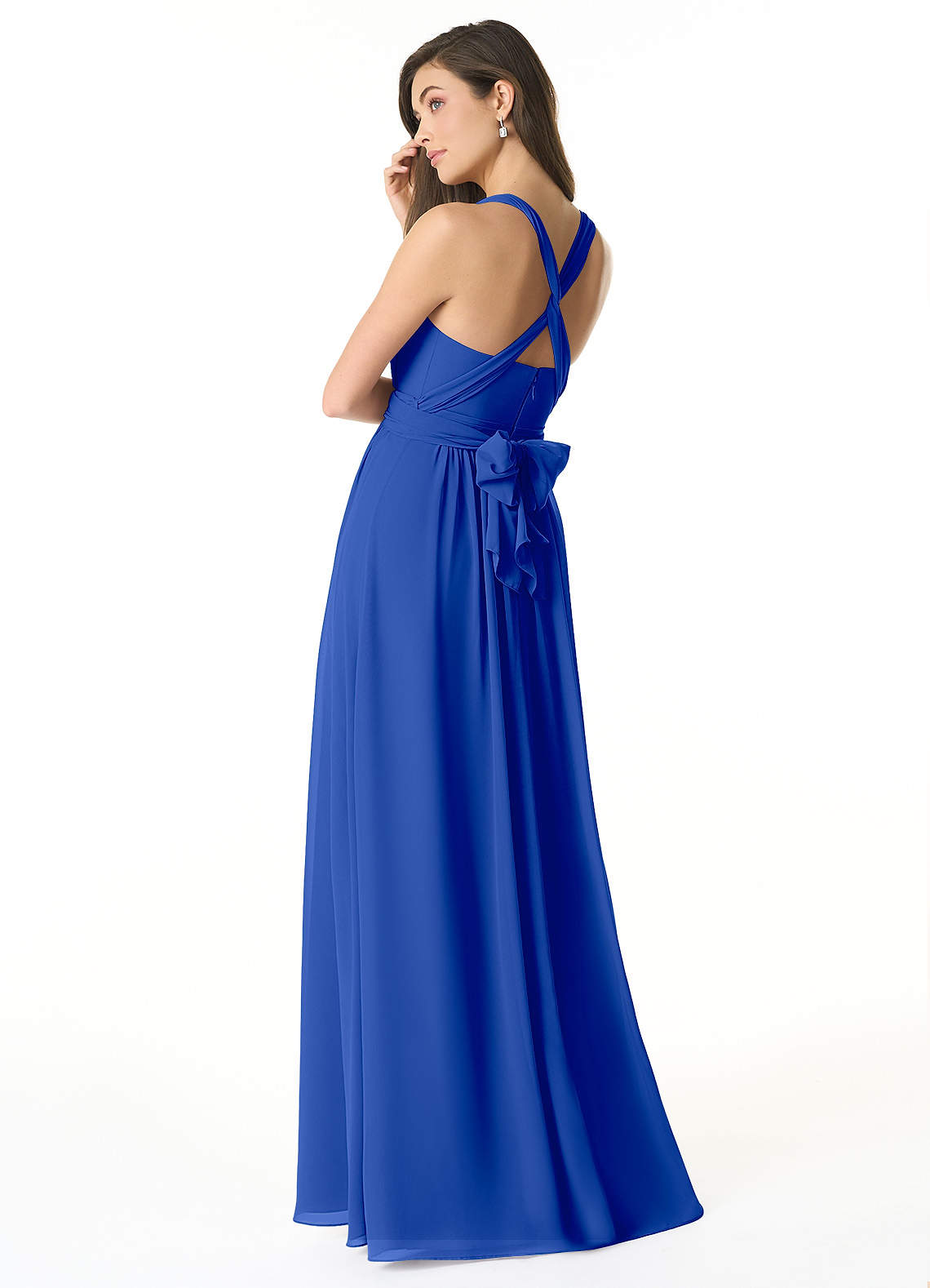 Olani A-Line V-Neck Chiffon Bridesmaid Dress in Royal Blue