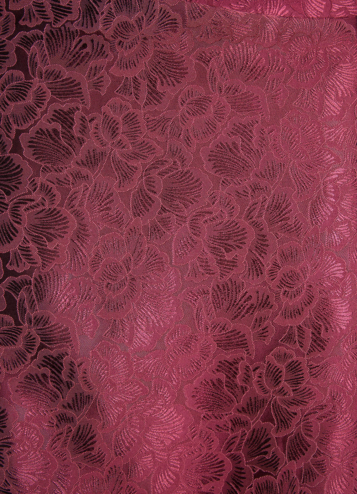 Kiana Mermaid Scoop-Neck Jacquard Wedding Guest Dress in Wine