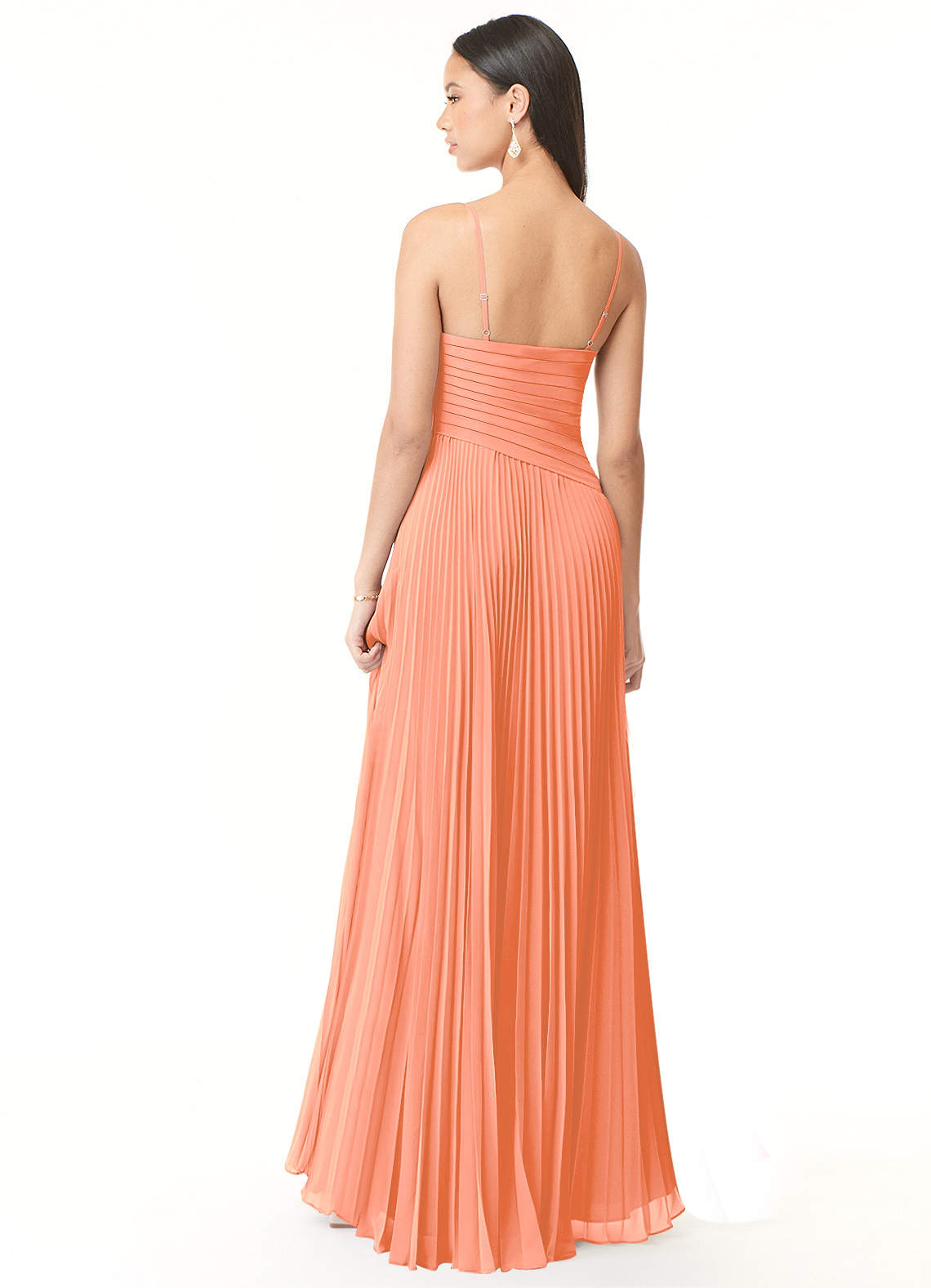 Vini A-Line V-Neck Chiffon Bridesmaid Dress in Sunset