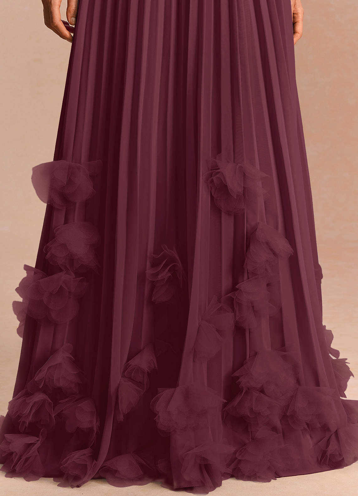 Lucette A-Line Halter Chiffon Evening Dress in Wine