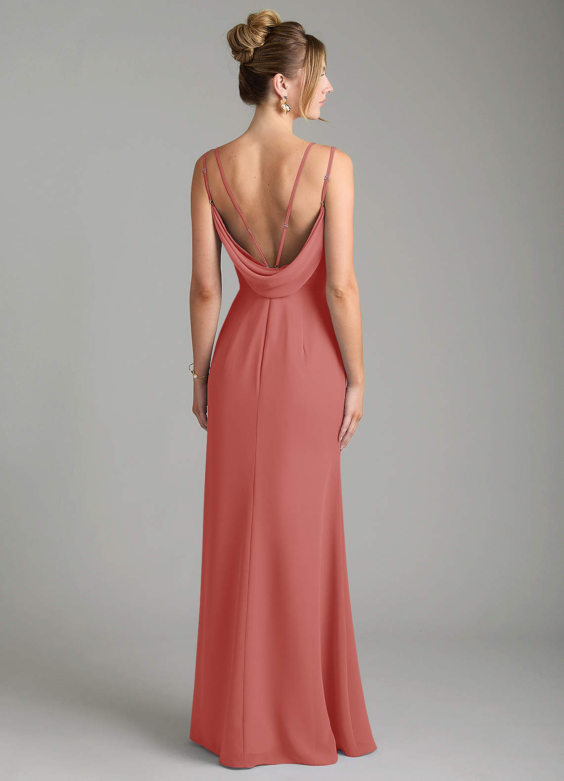 Egypt Sheath Sweetheart Chiffon Bridesmaid Dress in Antique Rose