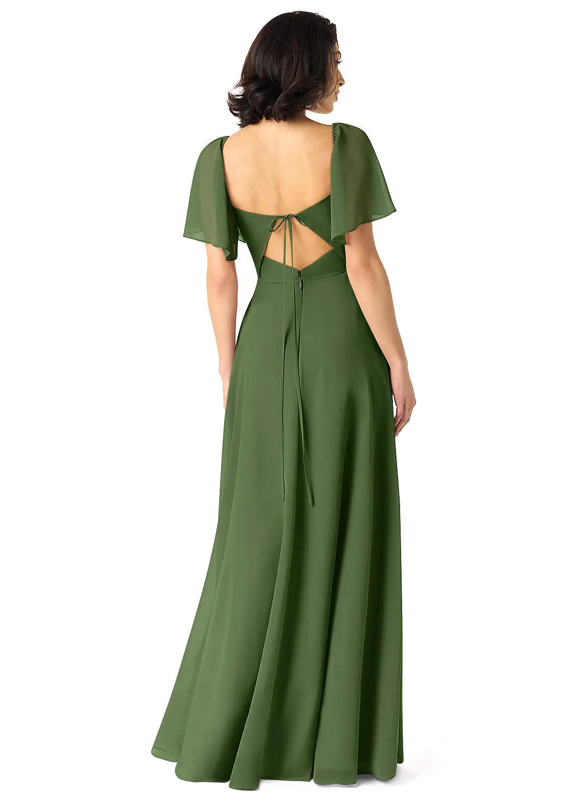 Chloe A-Line Sweetheart Chiffon Bridesmaid Dress in Olive