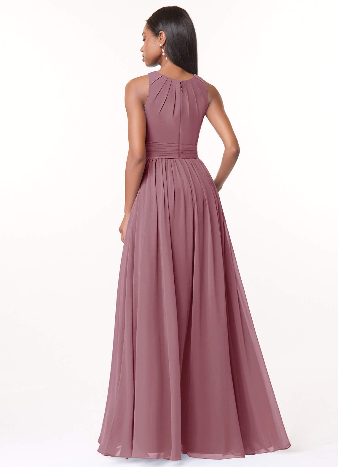 Harper A-Line Scoop-Neck Chiffon Bridesmaid Dress in Vintage Mauve