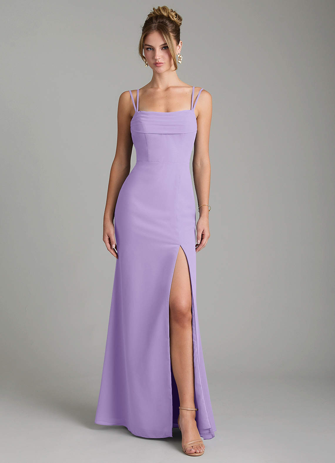 Egypt Sheath Sweetheart Chiffon Bridesmaid Dress in Lilac