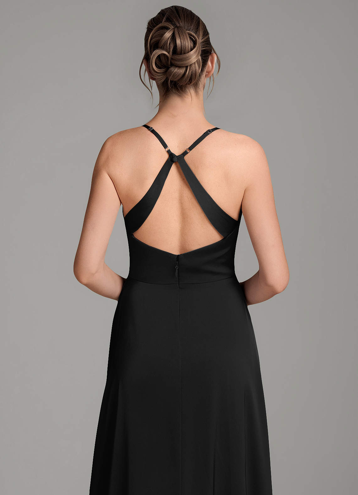 Frankie A-Line Scoop-Neck Stretch Satin Bridesmaid Dress