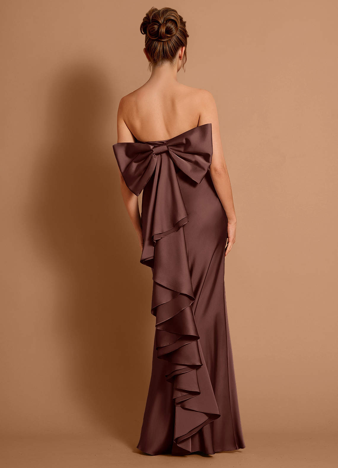 Aveline Mermaid Strapless Stretch Satin Evening Dress in Haze Pink