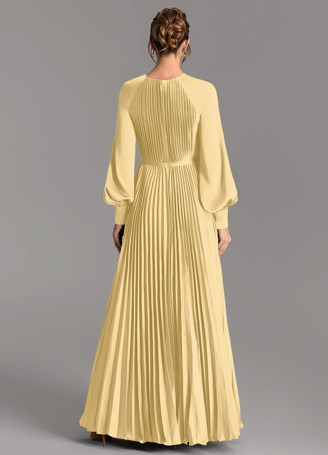 Grayson A-Line Scoop-Neck Stretch Satin Bridesmaid Dress in Butter