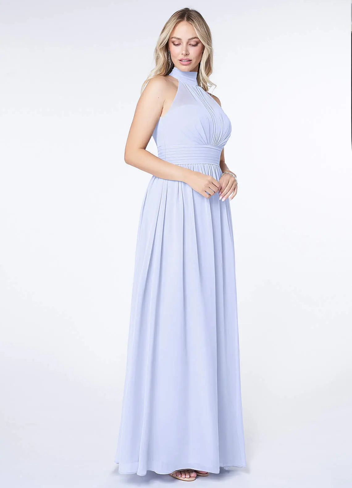 Iman A-Line Halter Chiffon Bridesmaid Dress in Lavender