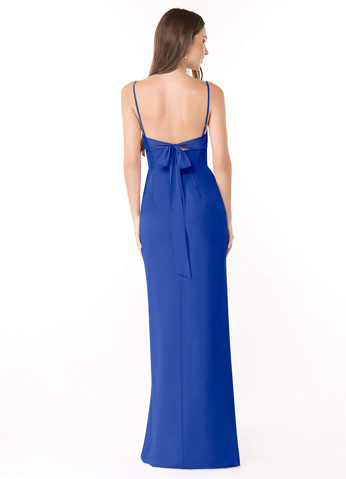 Mai Sheath Cowl-Neck Chiffon Bridesmaid Dress in Royal Blue