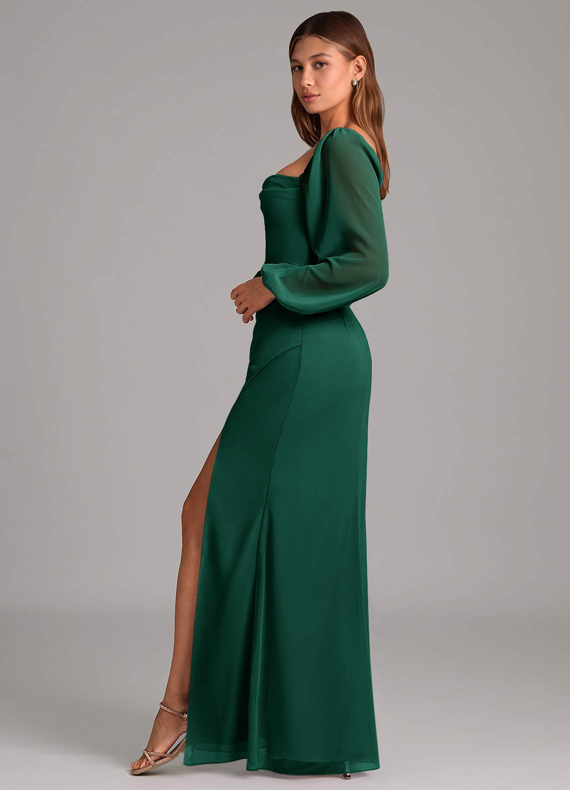 Brixley Mermaid Sweetheart Chiffon Bridesmaid Dress in Emerald