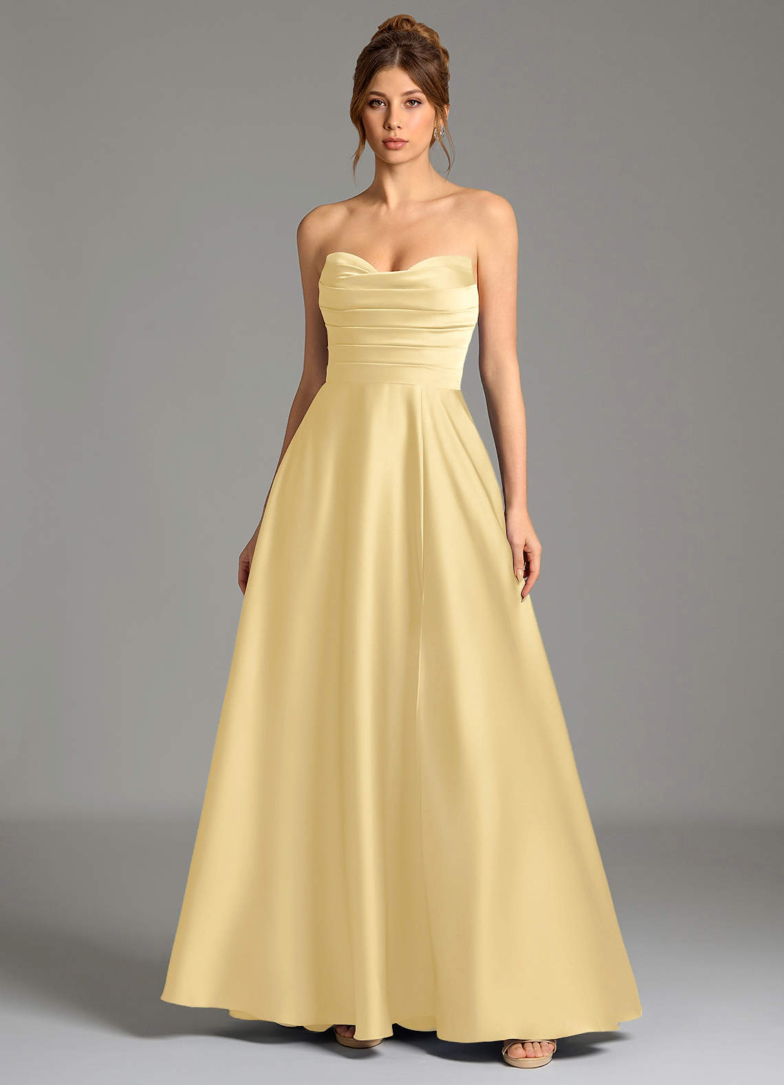 Ayla A-Line Sweetheart Stretch Satin Bridesmaid Dress in Butter