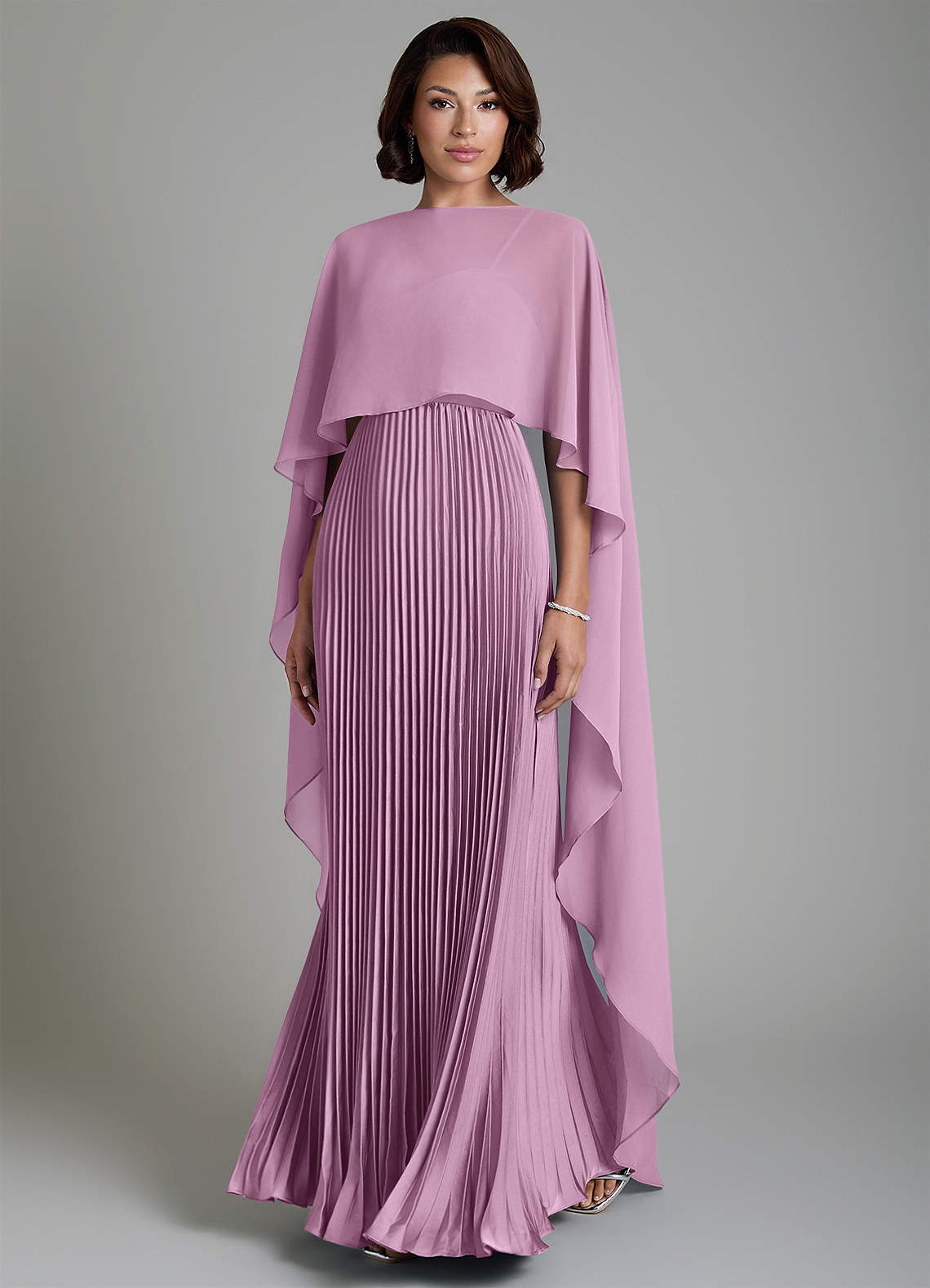 Micah A-Line Sweetheart Stretch Satin and Chiffon Bridesmaid Dress in Wisteria