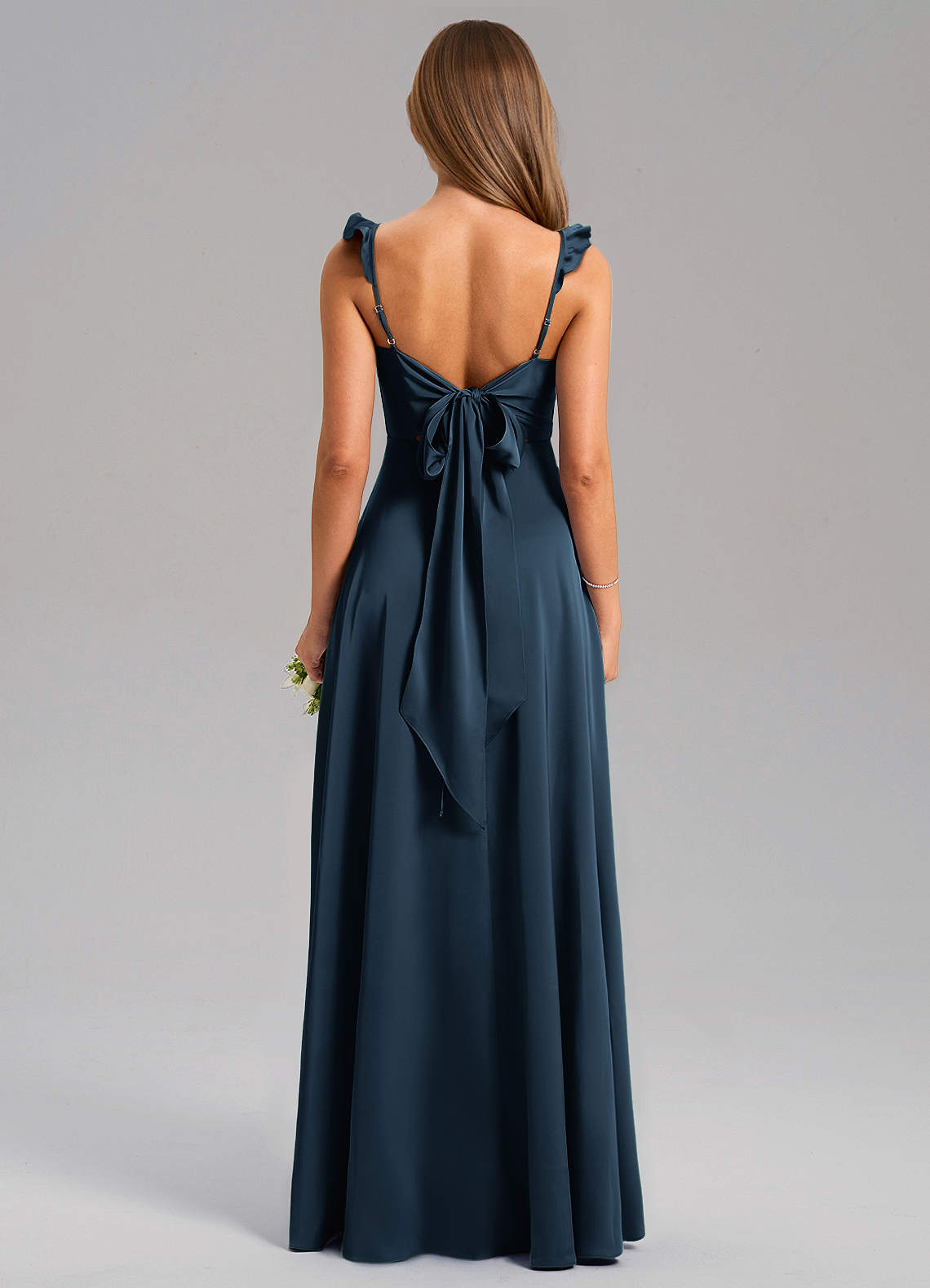 Everett A-Line V-Neck Chiffon Bridesmaid Dress in Dark Navy