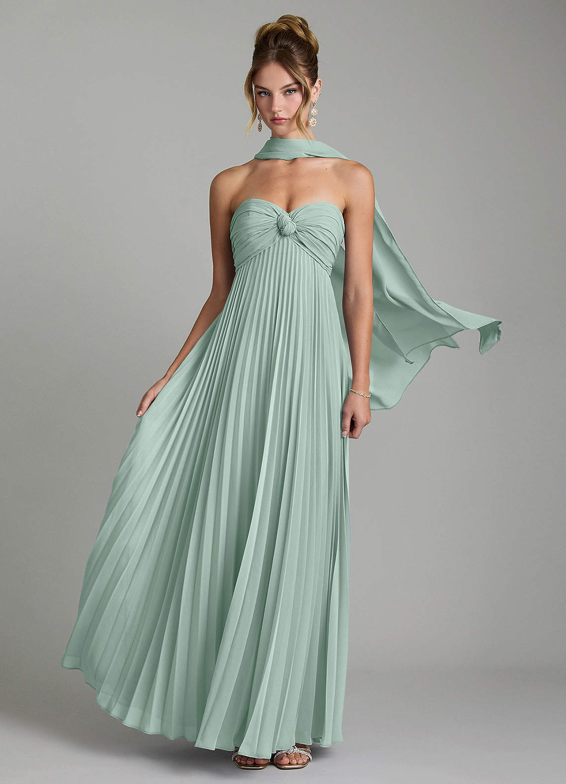 Tempest A-Line Sweetheart Chiffon Bridesmaid Dress in Agave