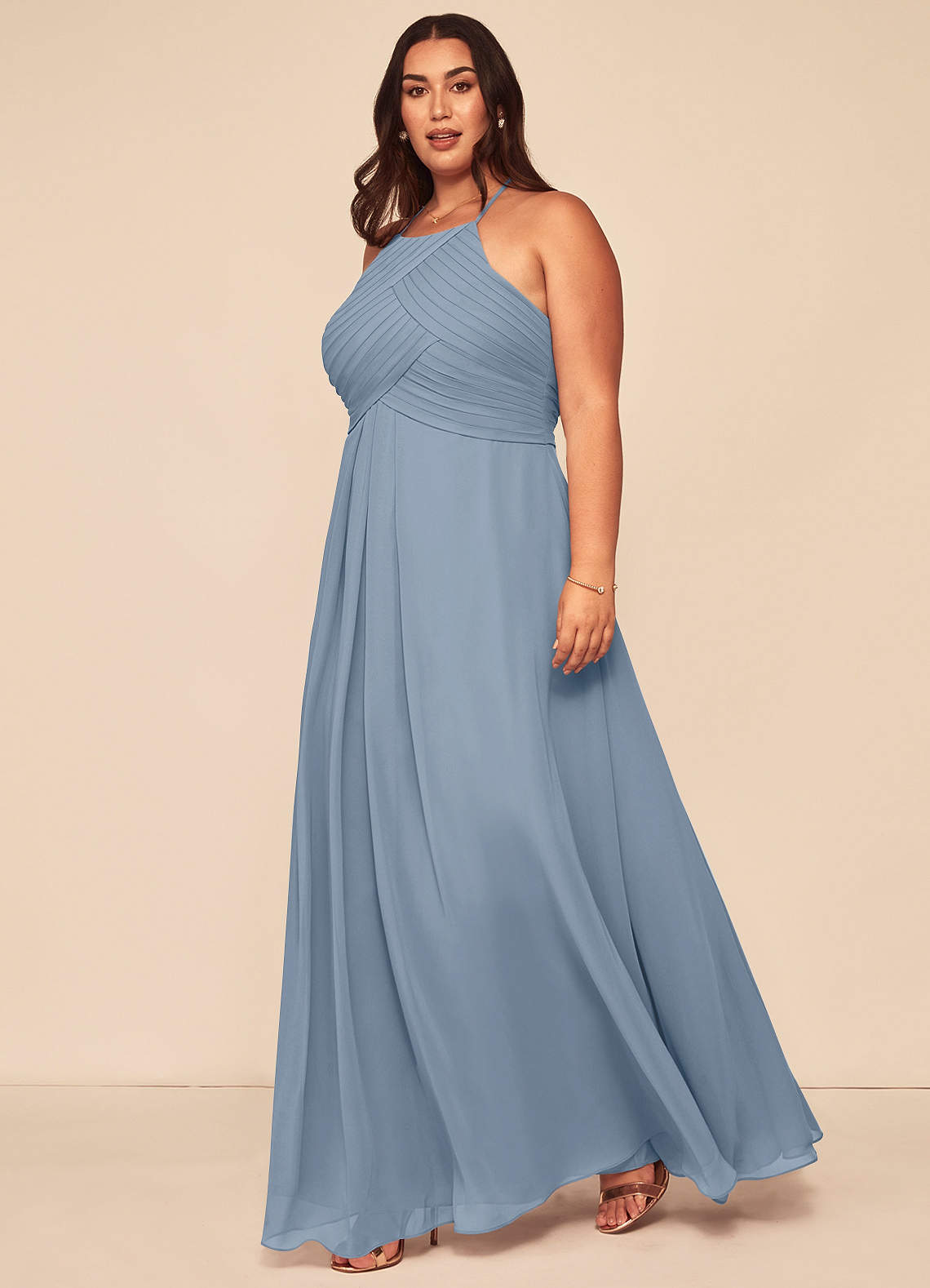 Ginger A-Line Halter Chiffon Bridesmaid Dress