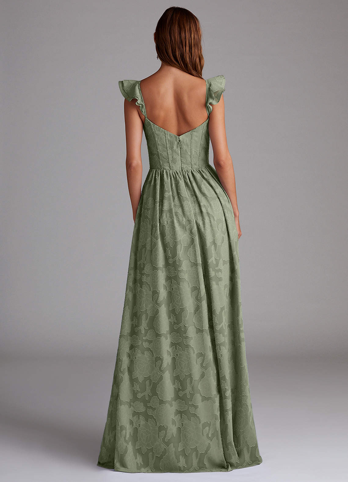 Denisse A-Line Sweetheart Floral Burnout Bridesmaid Dress in Pistachio