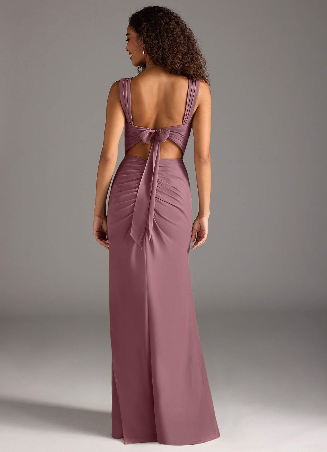 Jesaphine Sheath Square-Neck Chiffon Bridesmaid Dress in Amethyst