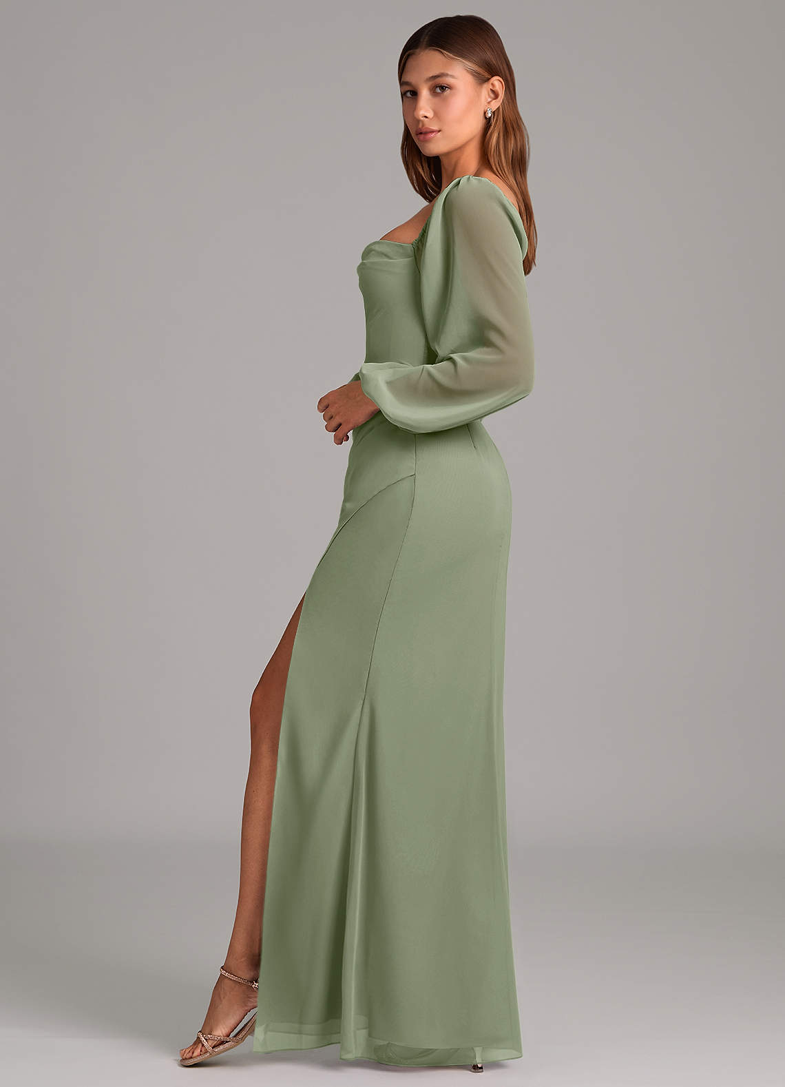 Brixley Mermaid Sweetheart Chiffon Bridesmaid Dress in Pistachio